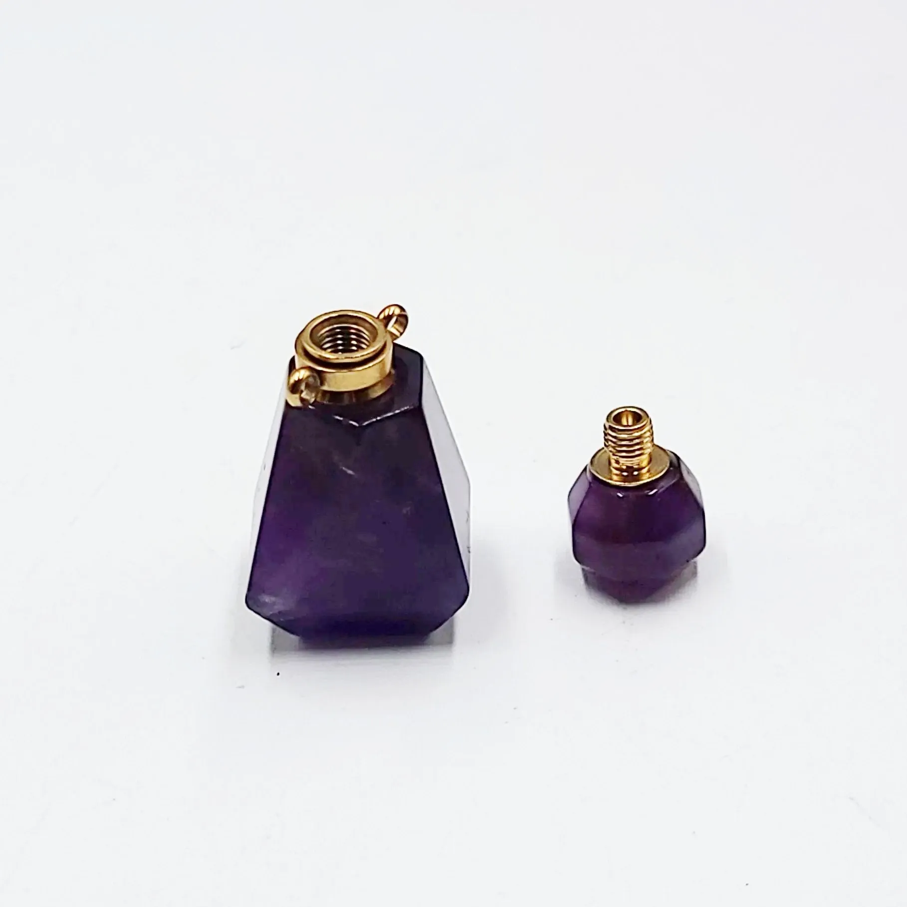 Amethyst Bottle Pendant Sacred Geometry Holder Perfume Oils Incense Ashes