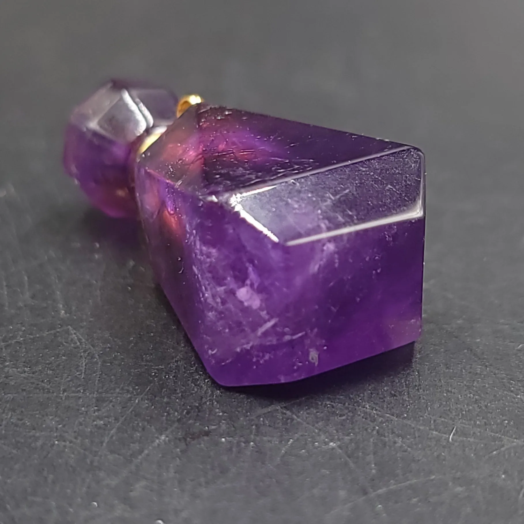 Amethyst Bottle Pendant Sacred Geometry Holder Perfume Oils Incense Ashes