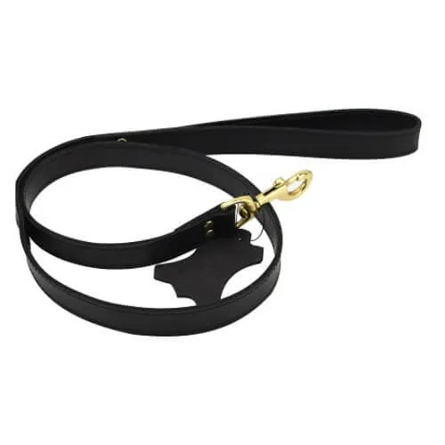 Bound Noir Nubuck Leather Leash with Brass Details – Durable, Elegant Design for Ultimate Control