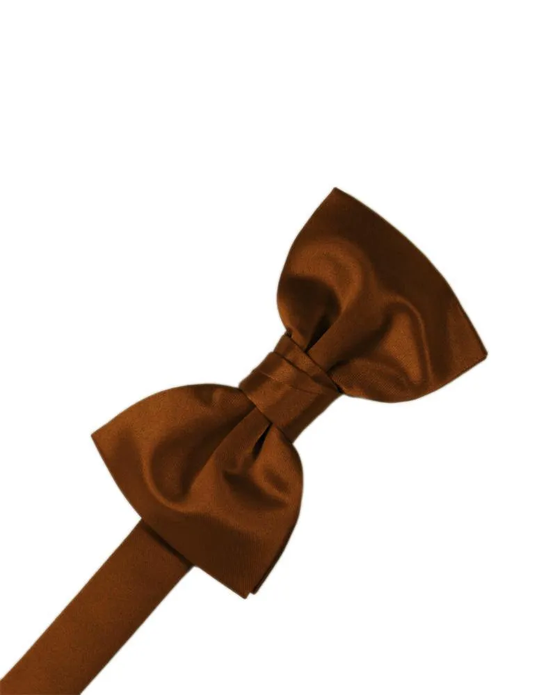 Cognac Luxury Satin Kids Bow Tie