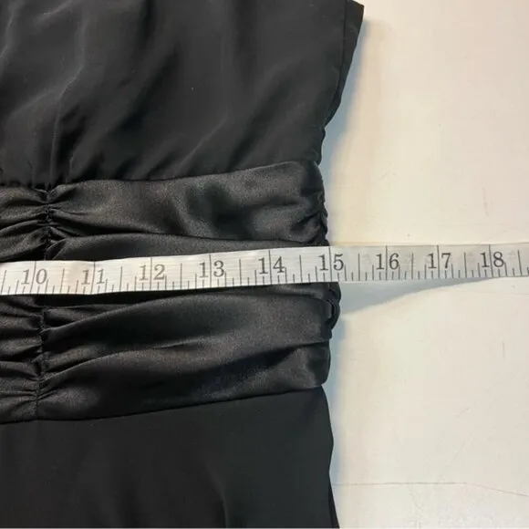 Connected Apparel Black Chiffon Satin Lined High Neck Halter Dress Holiday-Sz 10