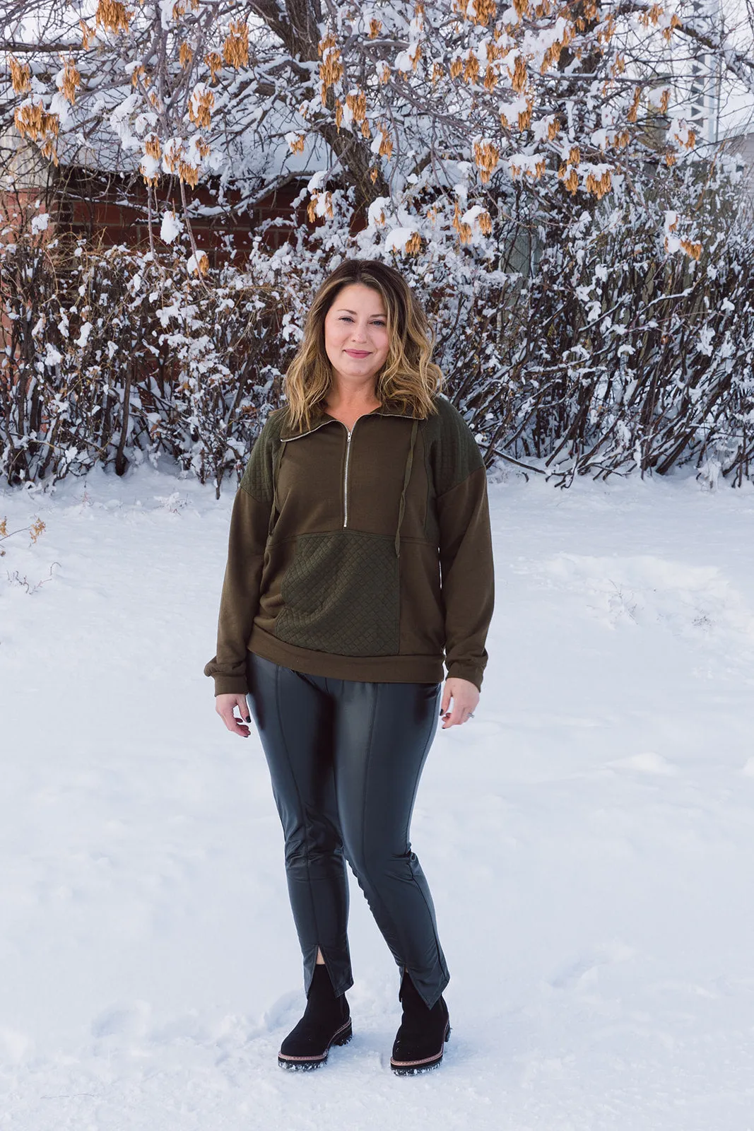 Dale Quilted Patch Half Zipper Sweater