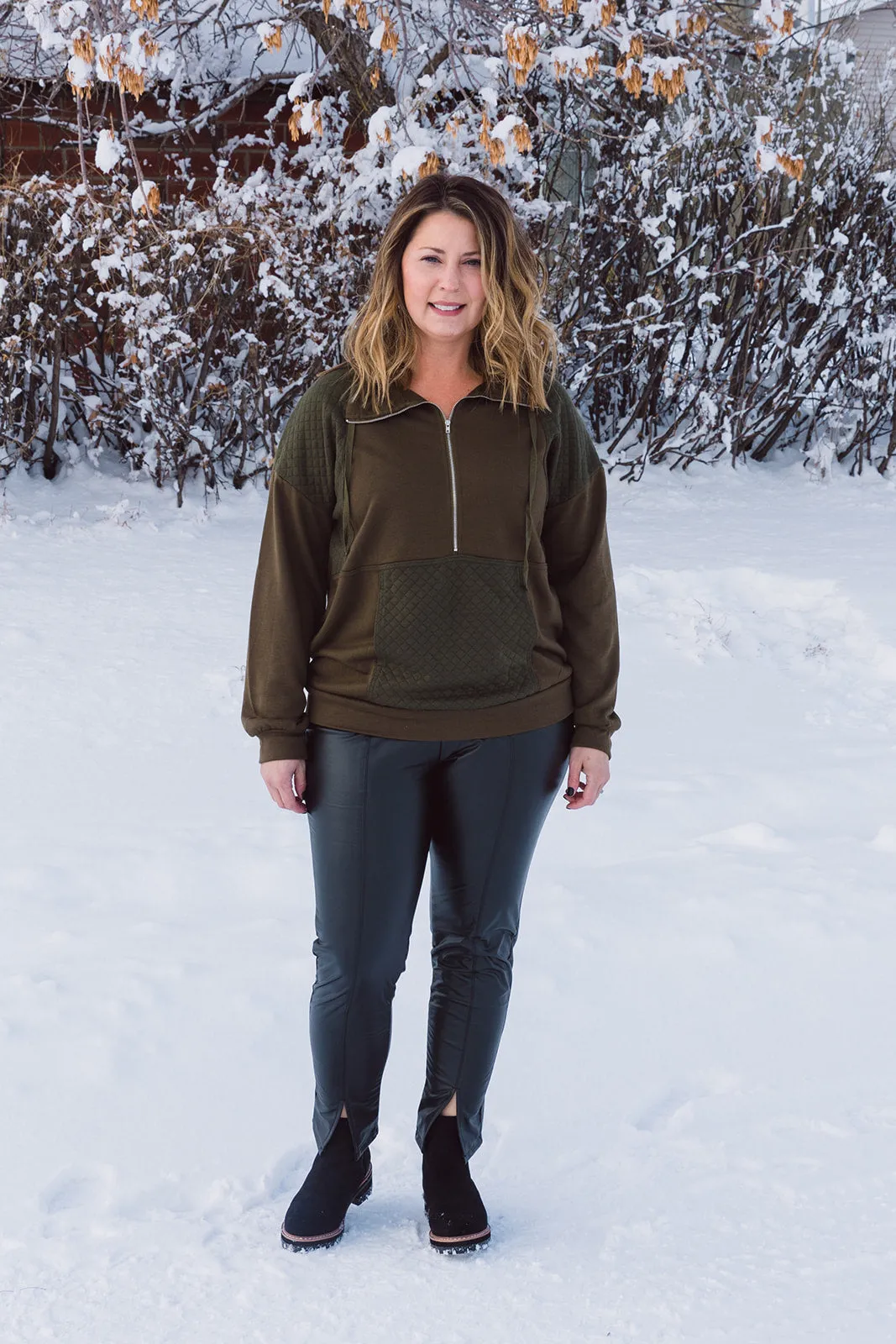 Dale Quilted Patch Half Zipper Sweater