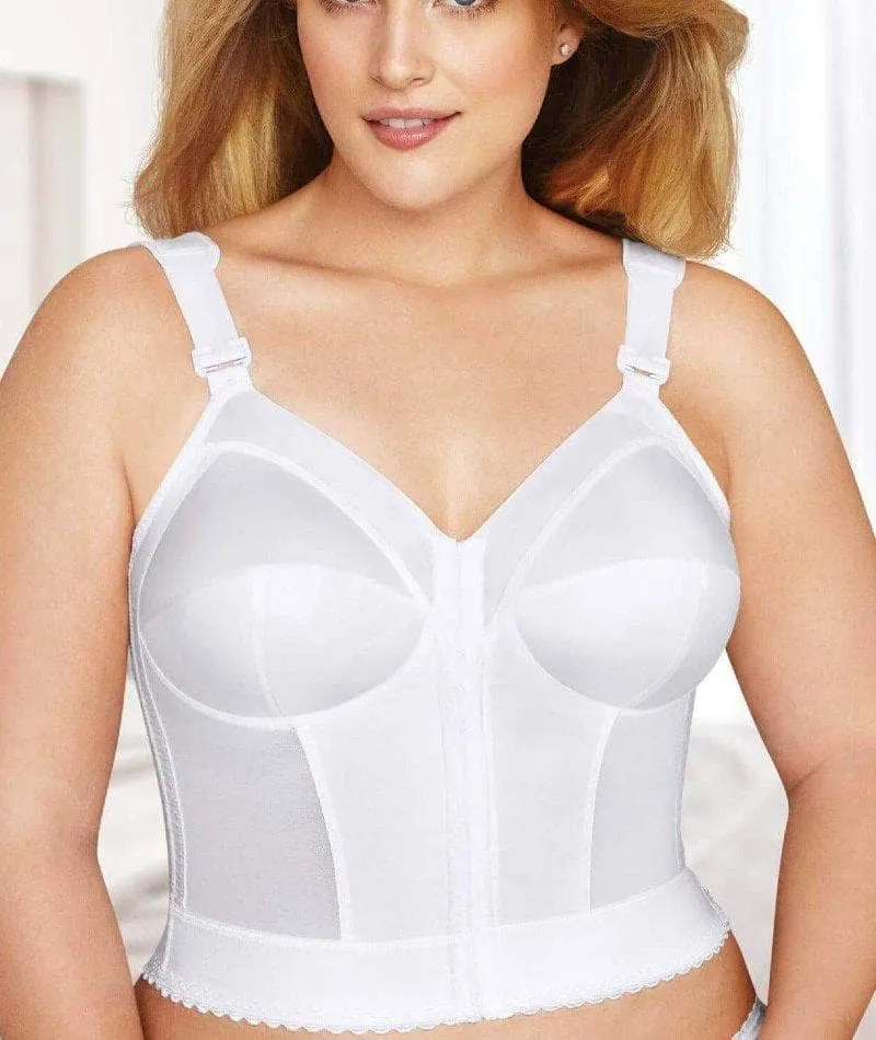 Exquisite Form Fully Front Close Longline Posture Wire-Free Bra - White