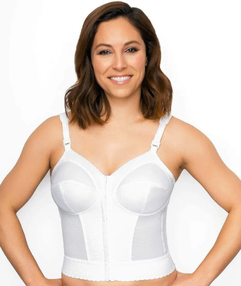 Exquisite Form Fully Front Close Longline Posture Wire-Free Bra - White