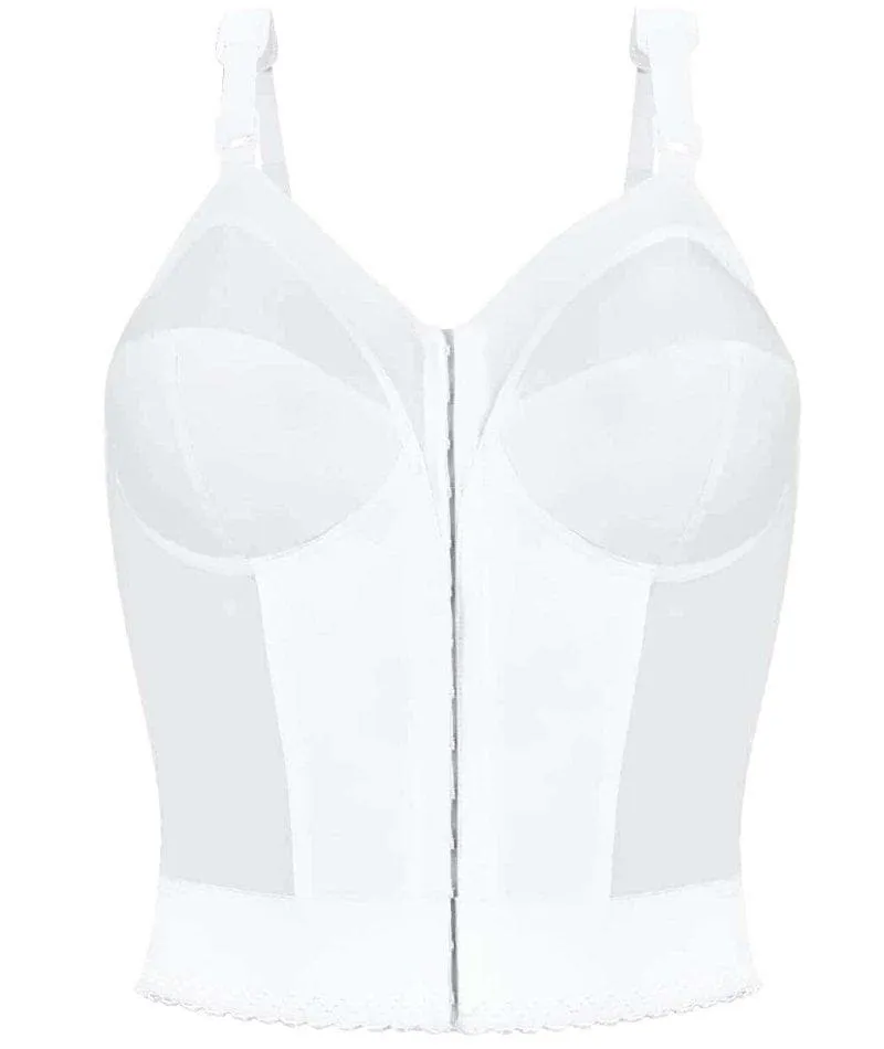 Exquisite Form Fully Front Close Longline Posture Wire-Free Bra - White