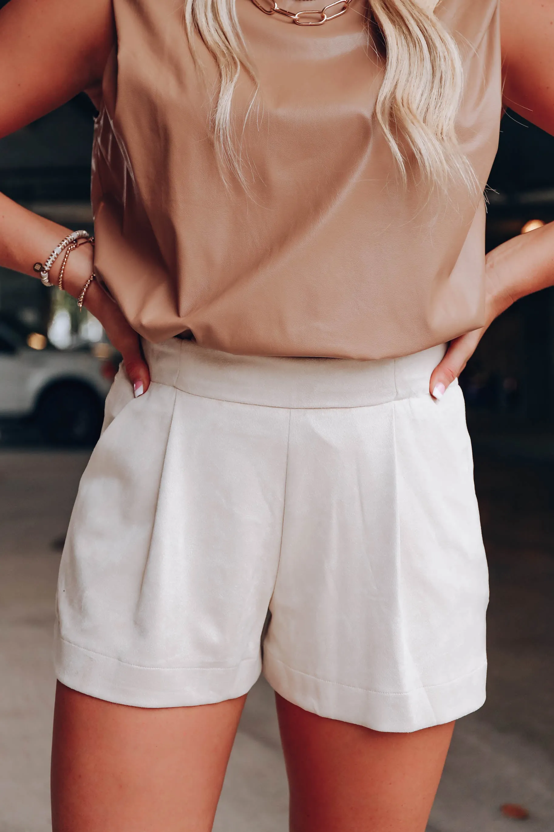 High Society Suede Shorts - Ivory