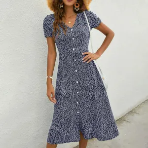 Isabella – V-Neck Short Sleeve Dress for Women