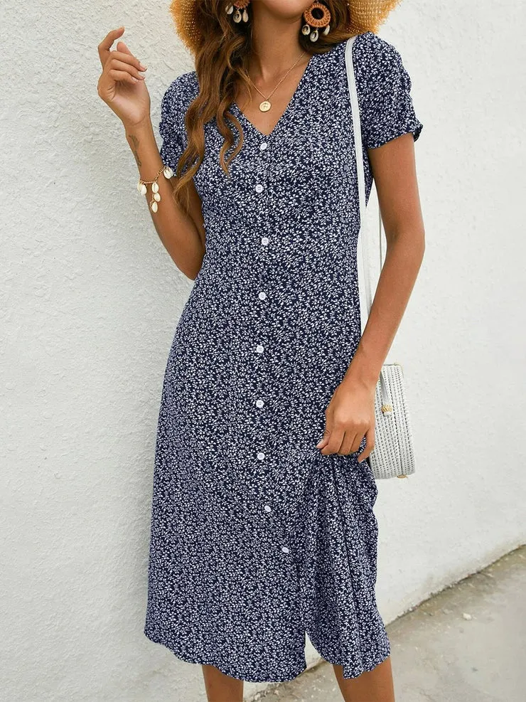 Isabella – V-Neck Short Sleeve Dress for Women