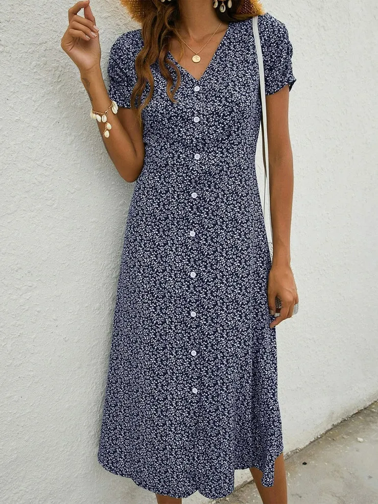 Isabella – V-Neck Short Sleeve Dress for Women