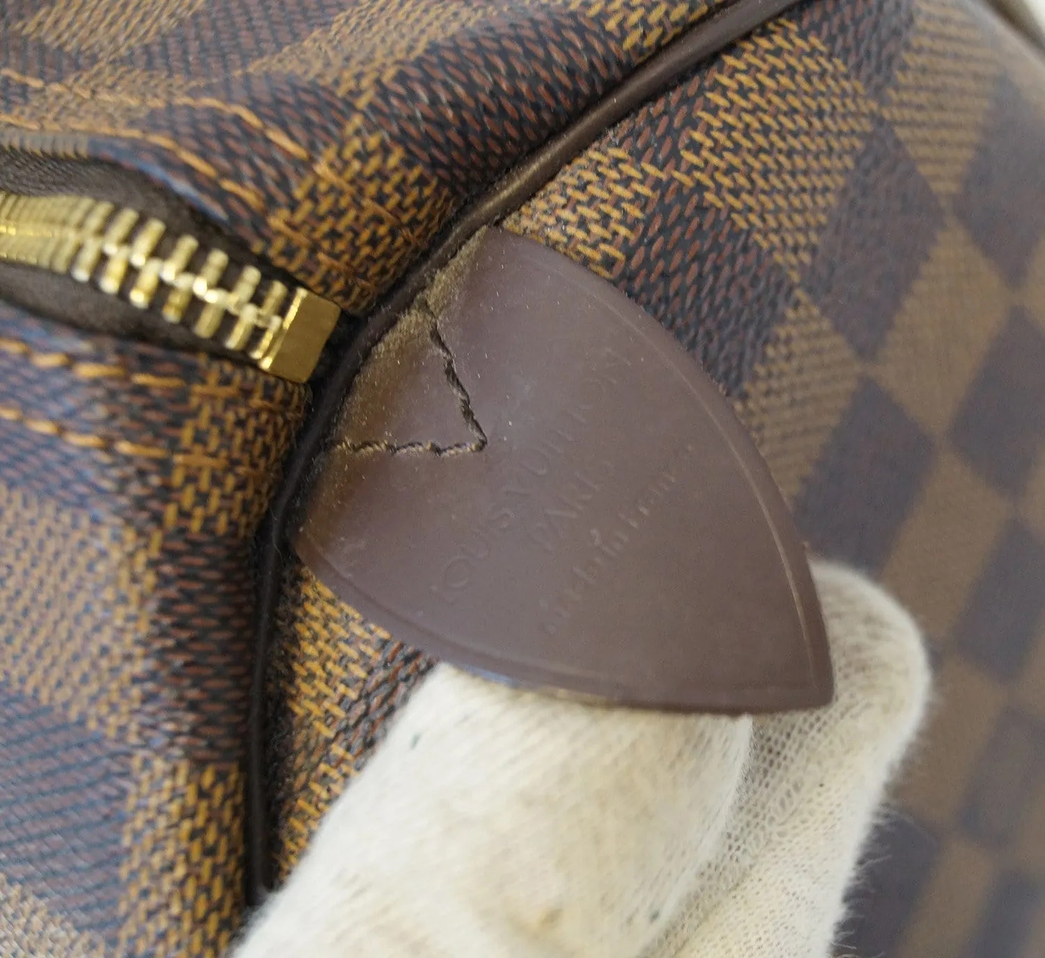 LOUIS VUITTON Damier Ebene Speedy 30 Handbag