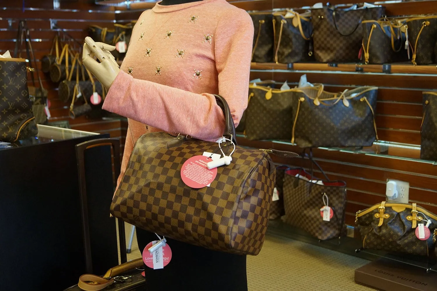 LOUIS VUITTON Damier Ebene Speedy 30 Handbag