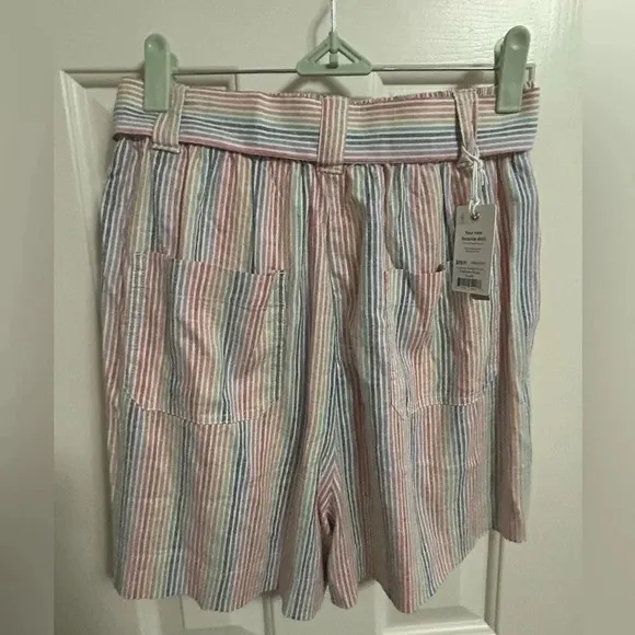 Marine Layer Karleigh Belted Rainbow Shorts Size Small NWT