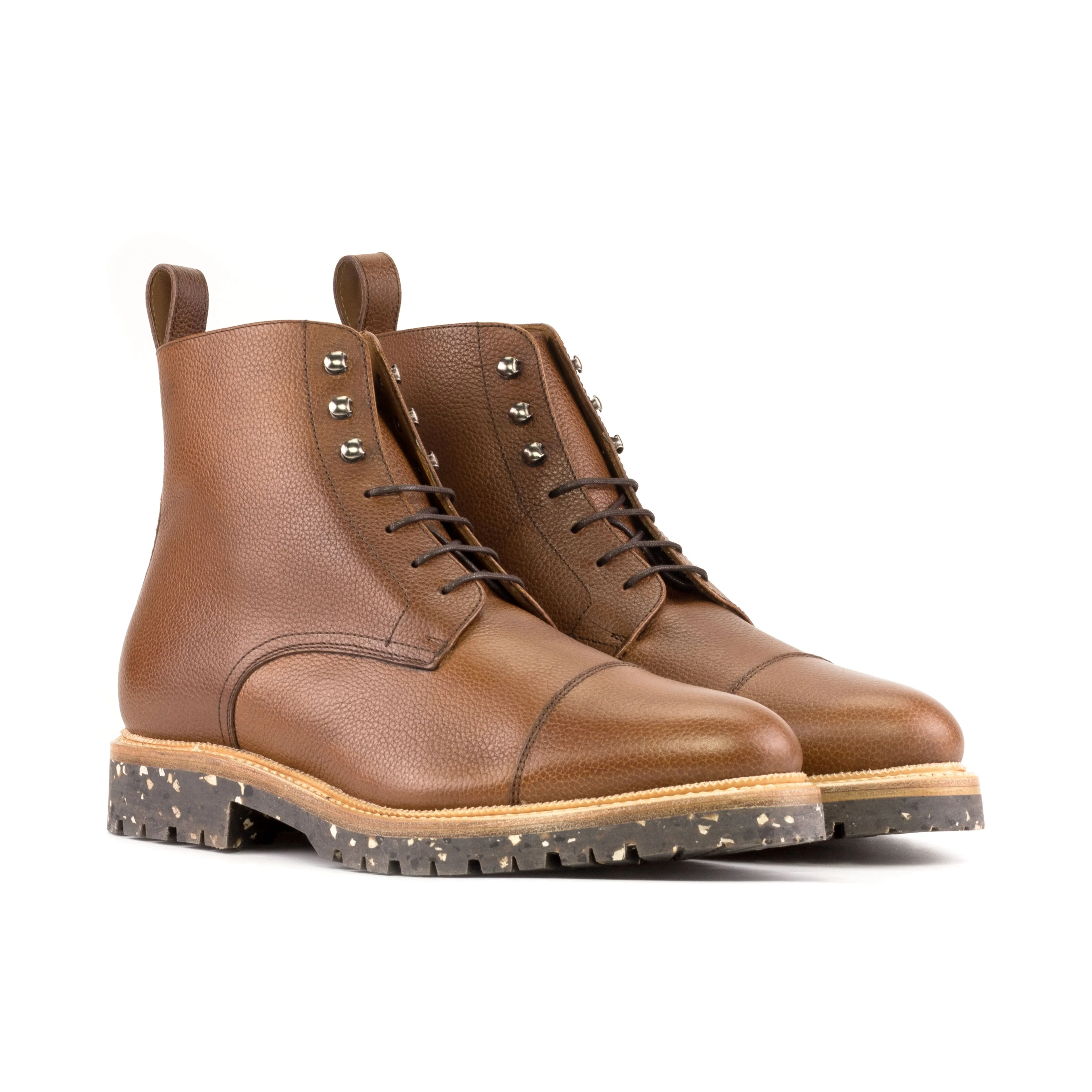 Medium Brown Full Grain Cap Toe Boots
