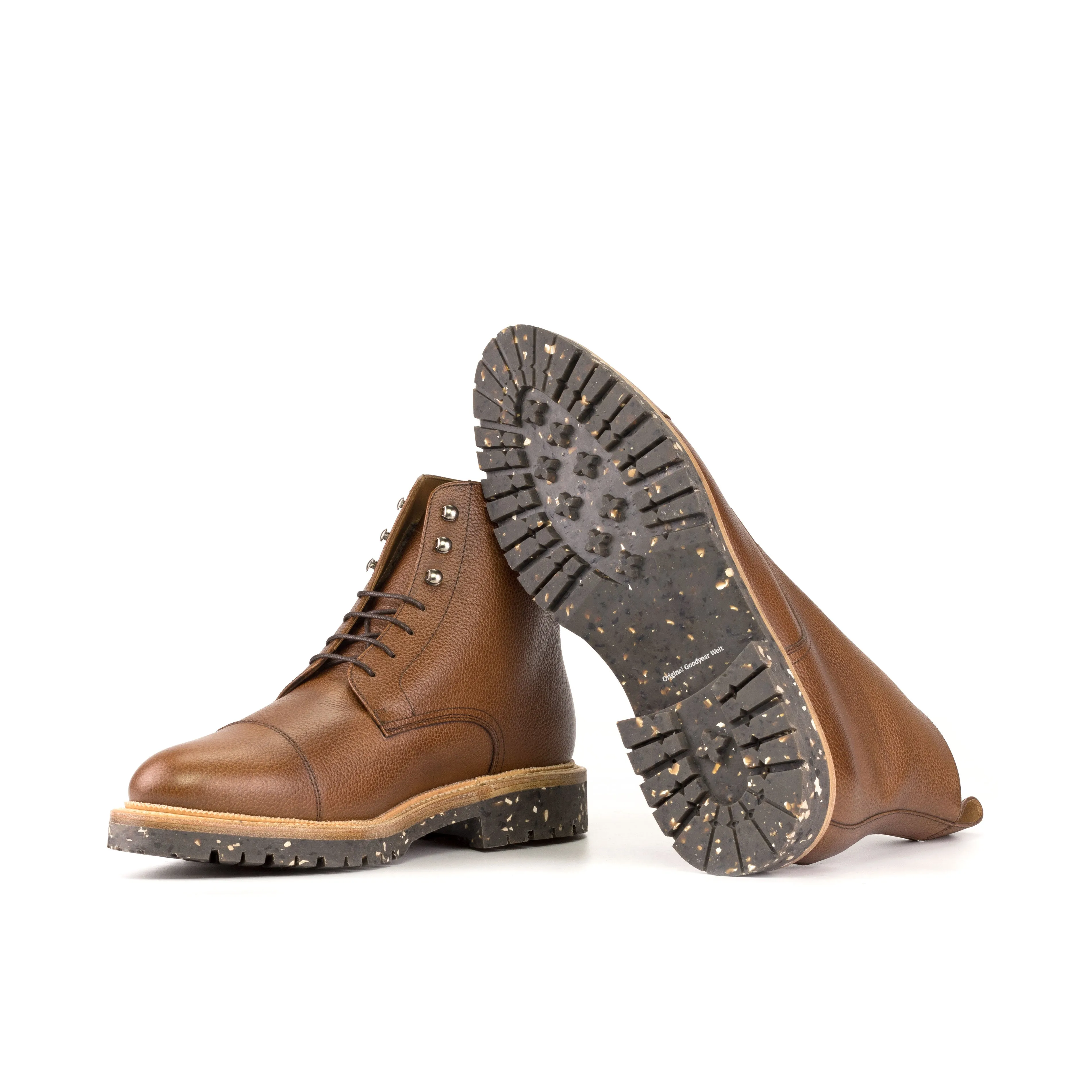 Medium Brown Full Grain Cap Toe Boots