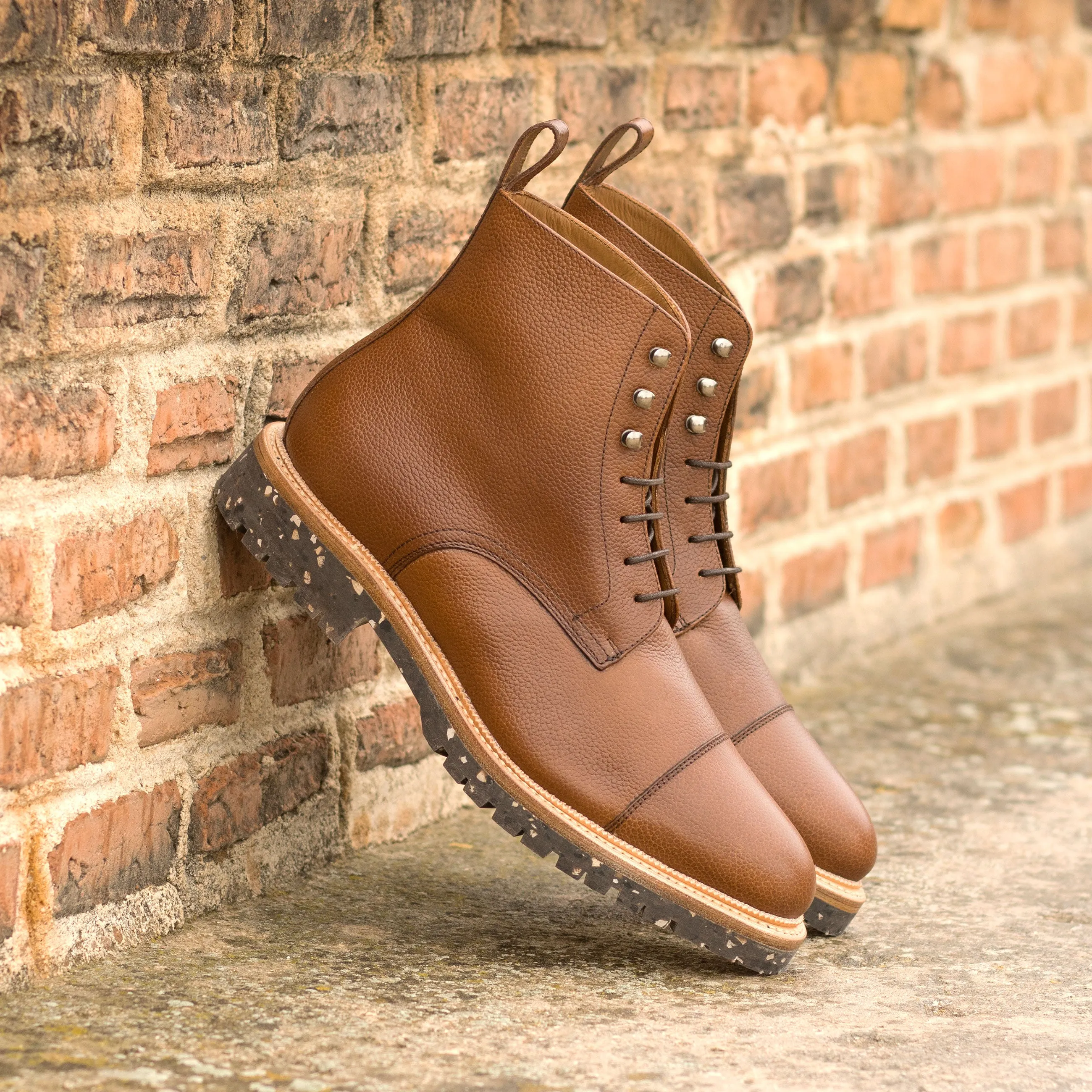 Medium Brown Full Grain Cap Toe Boots