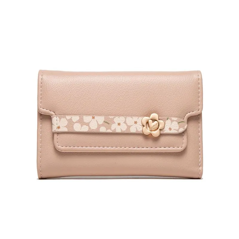 Mid-length Camellia Multifunctional Wallet