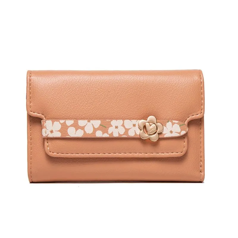 Mid-length Camellia Multifunctional Wallet