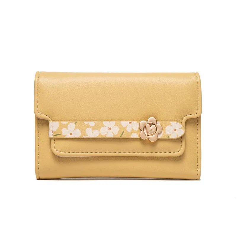 Mid-length Camellia Multifunctional Wallet