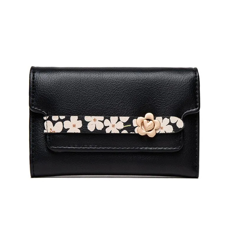 Mid-length Camellia Multifunctional Wallet
