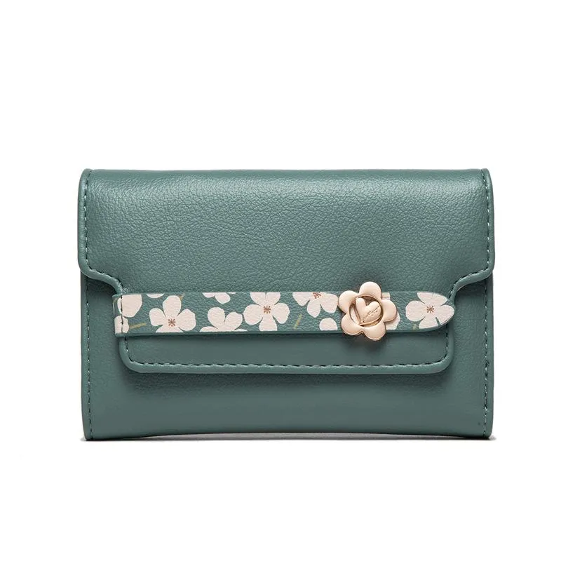 Mid-length Camellia Multifunctional Wallet