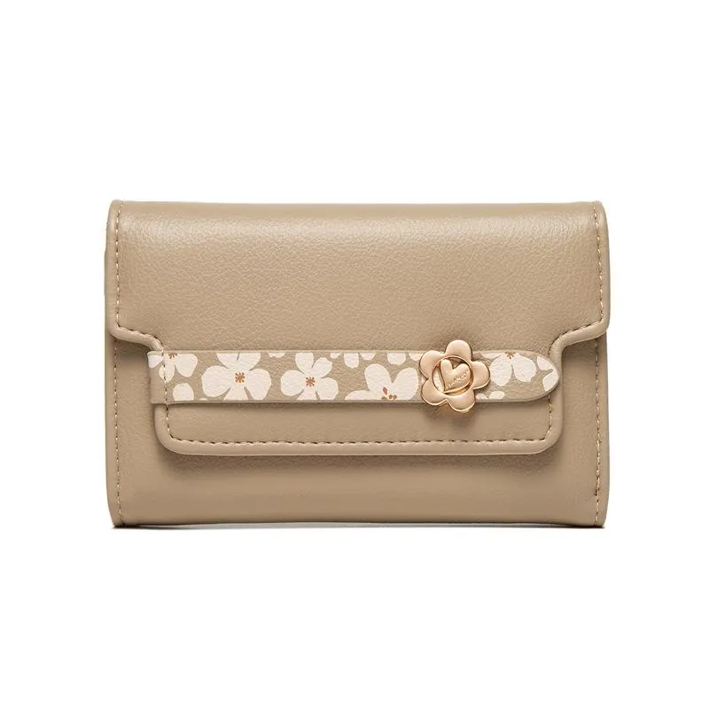 Mid-length Camellia Multifunctional Wallet