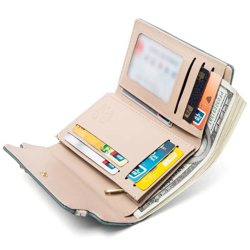 Mid-length Camellia Multifunctional Wallet