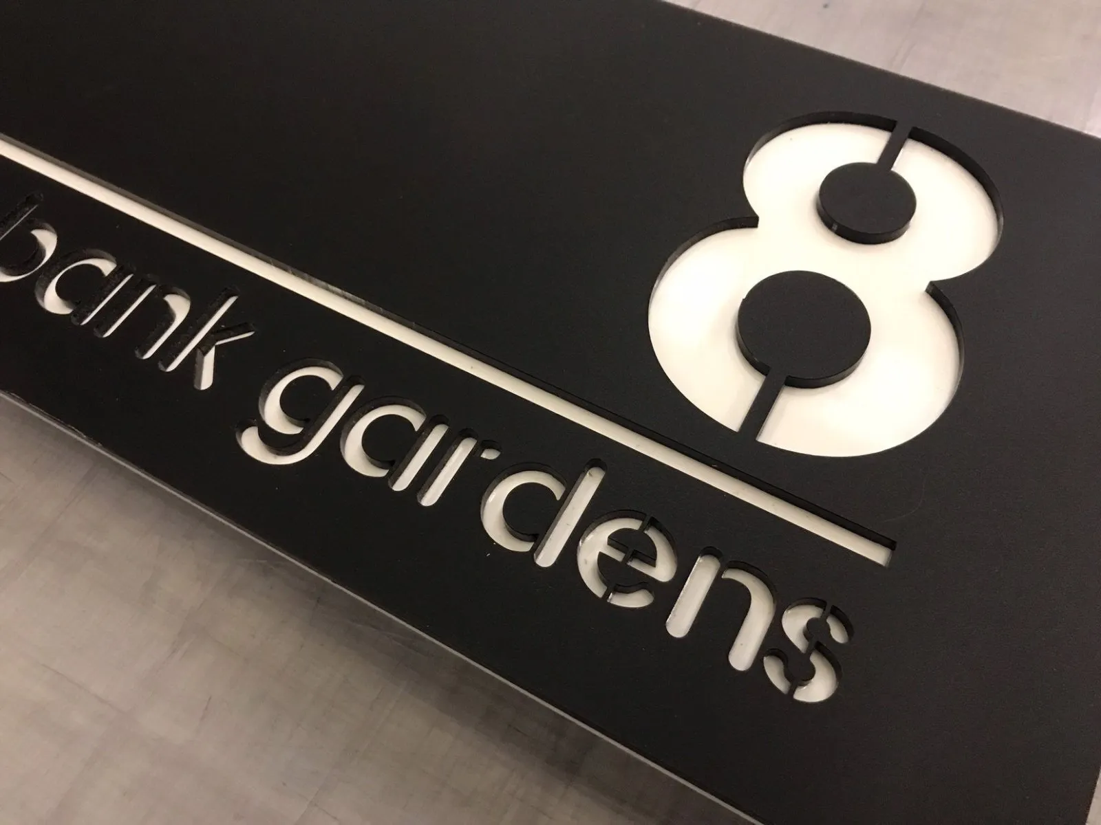 Modern, contemporary, stylish acrylic house number