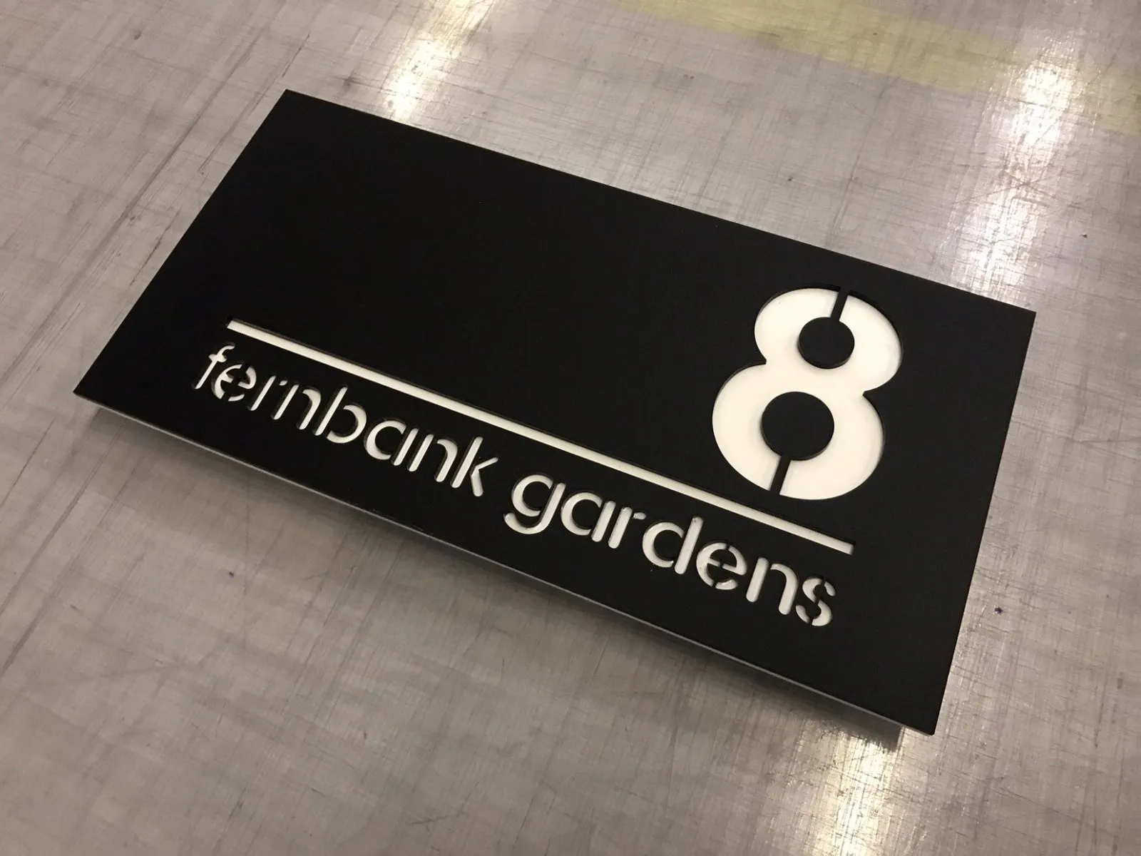 Modern, contemporary, stylish acrylic house number