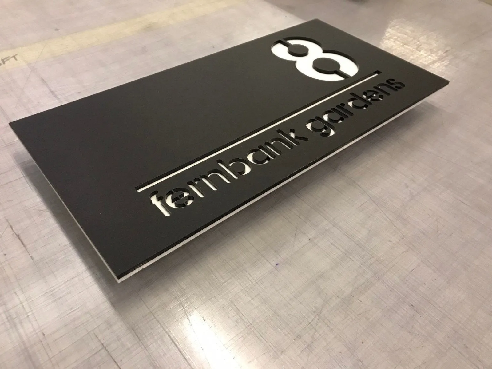 Modern, contemporary, stylish acrylic house number