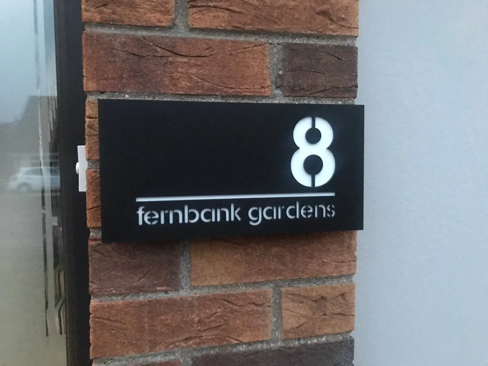 Modern, contemporary, stylish acrylic house number