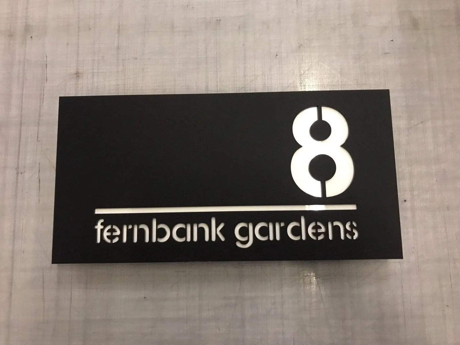 Modern, contemporary, stylish acrylic house number