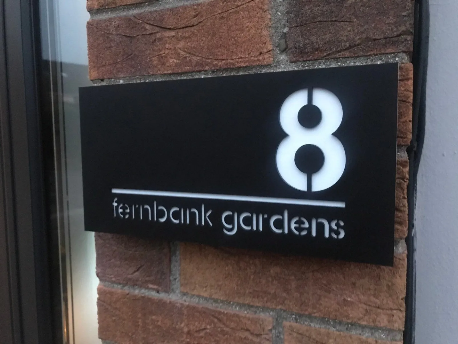 Modern, contemporary, stylish acrylic house number