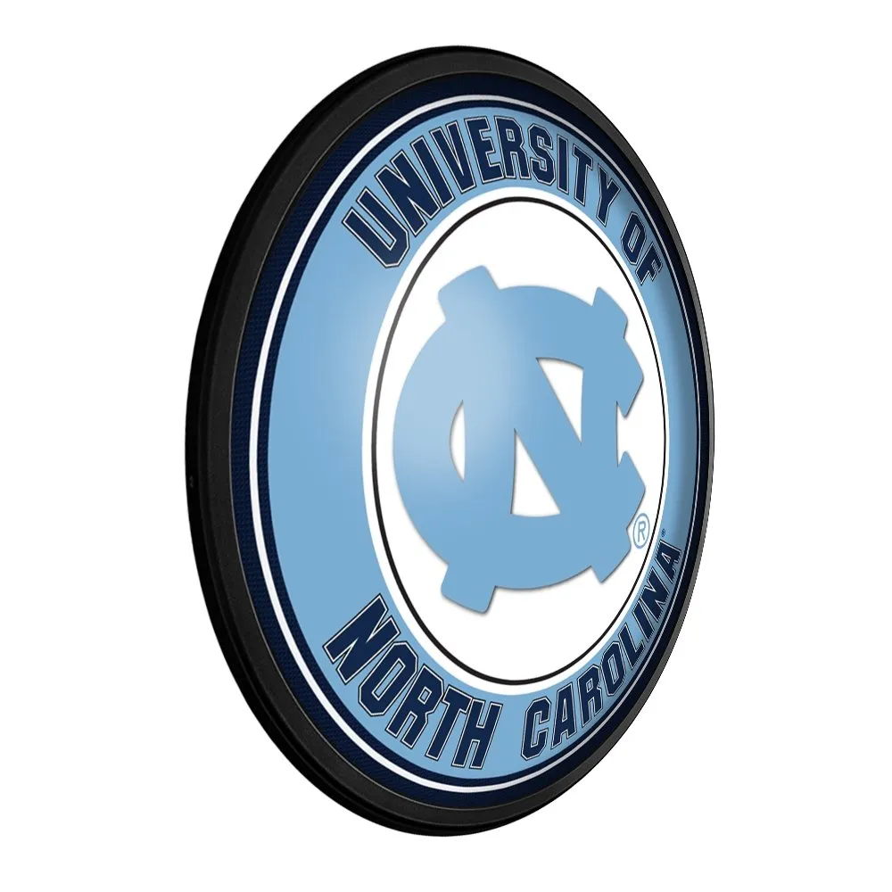 North Carolina Tar Heels: Round Slimline Lighted Wall Sign
