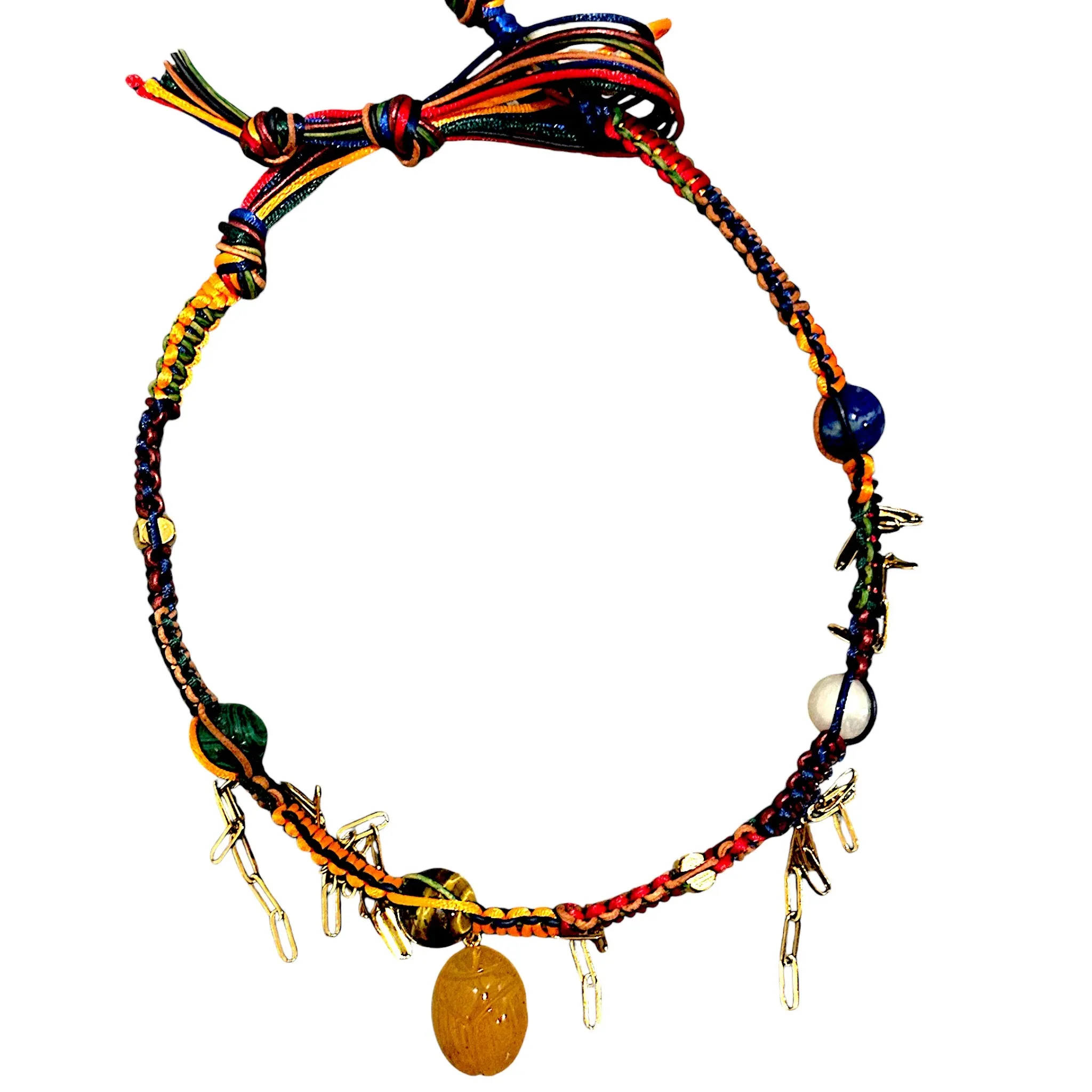 ORANGE OCTOBER SCARAB ROCKER CHOKER