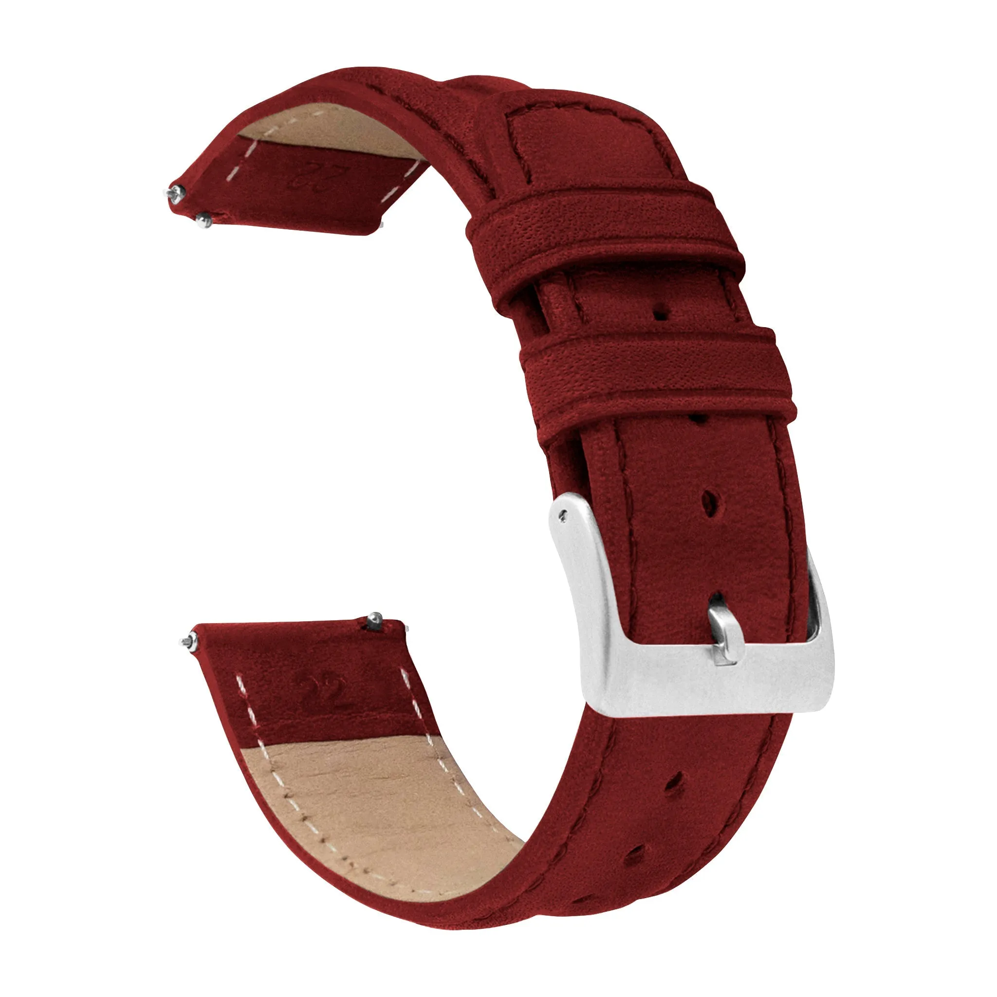 Samsung Galaxy Watch5 Classic Horween Leather Crimson Red Watch Band
