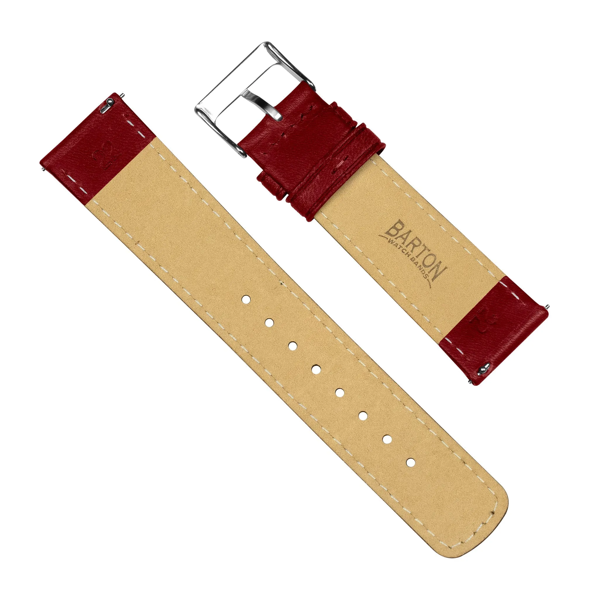 Samsung Galaxy Watch5 Classic Horween Leather Crimson Red Watch Band