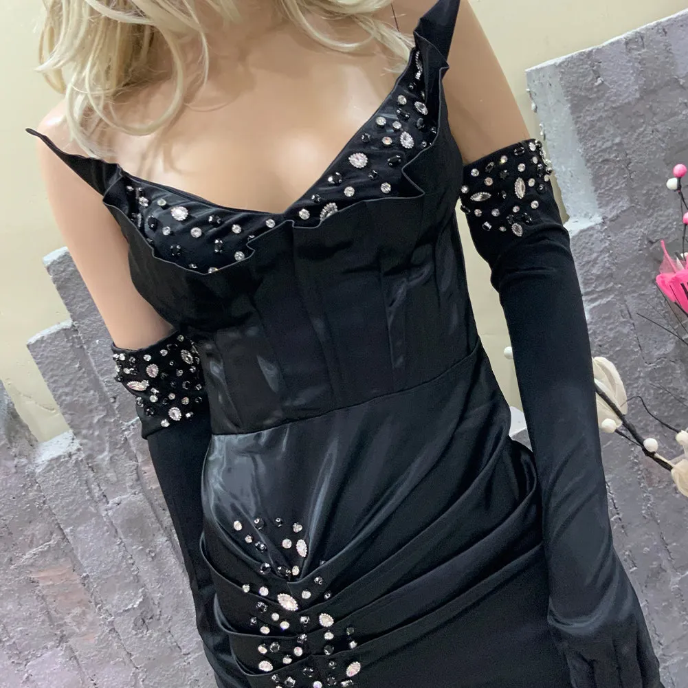 Strapless Sleeveless Modest Maxi Bodycon Dress HT1171