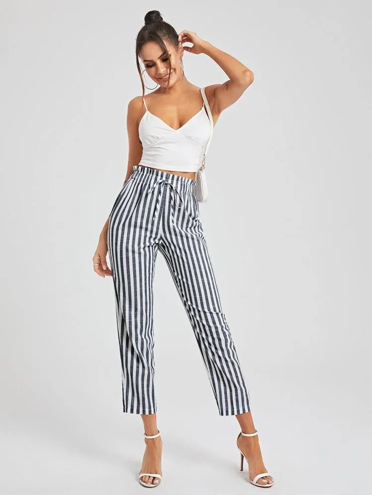 Striped High Waist Pants