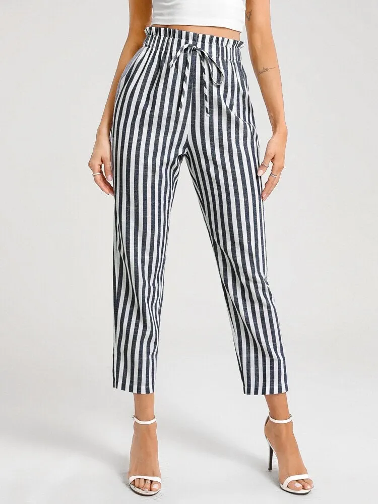 Striped High Waist Pants