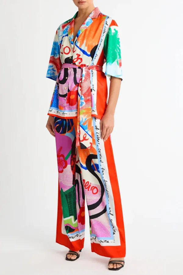 Stylish Graffiti Printing 2 Pieces Set