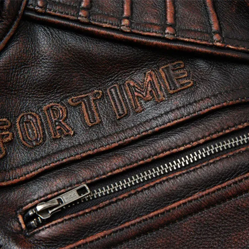 Vintage Leather Racer Moto Jacket