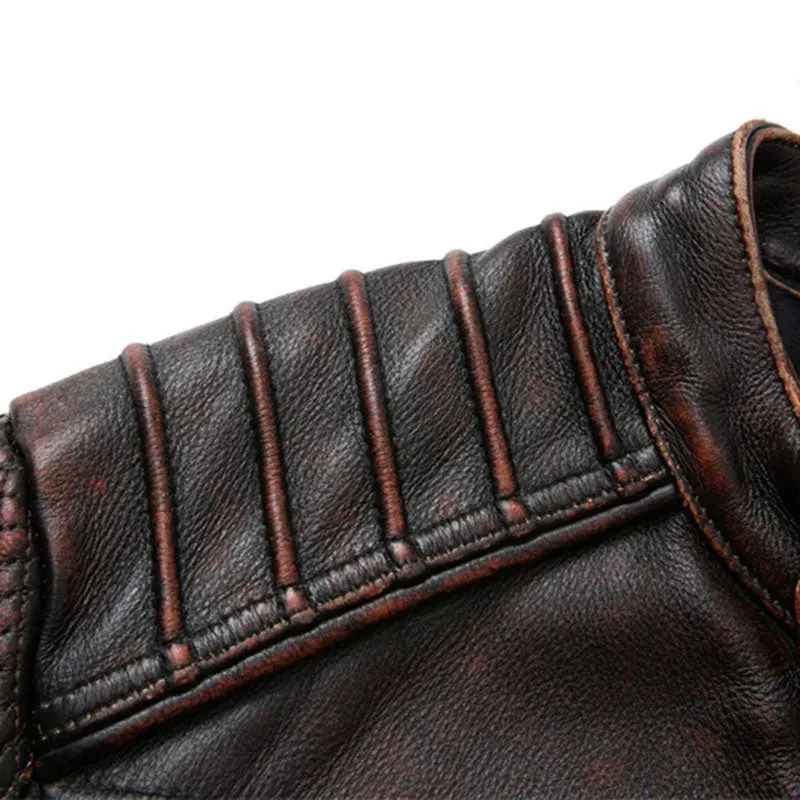Vintage Leather Racer Moto Jacket